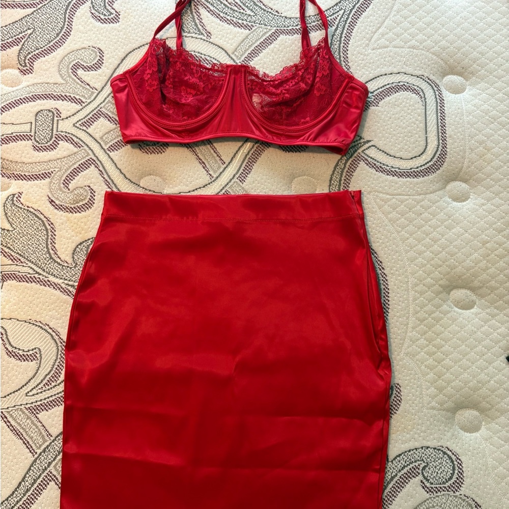 Fashion Nova Vibrant Red Matching Set